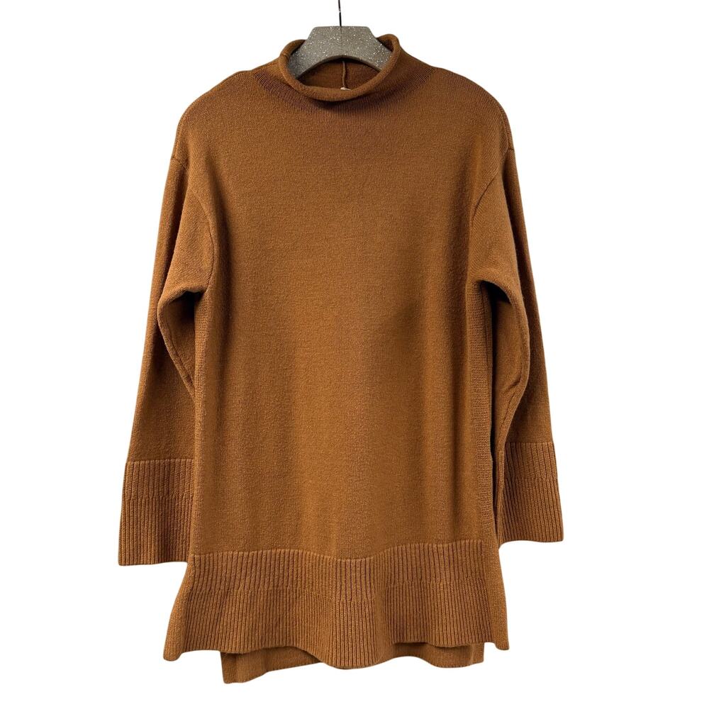 Moth Roll Neck Pullover Sweater Tunic Caramel XS